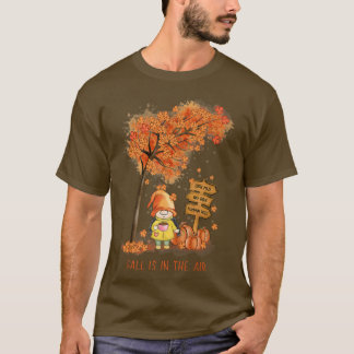 T-shirt Automne est dans l'Air Autumn Garden Gnome et Feui