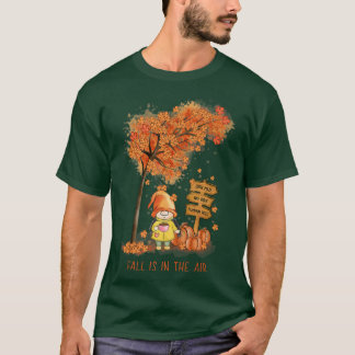 T-shirt Automne est dans l'Air Autumn Garden Gnome et Feui
