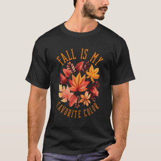 T-shirt Automne Est Ma Couleur Favorite Automne Feuilles