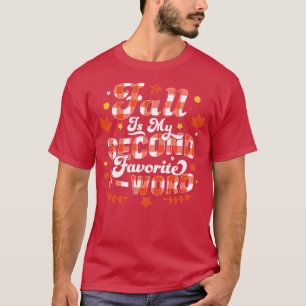 T-shirt Automne Est Mon Deuxième Favori F Word Orange Plai