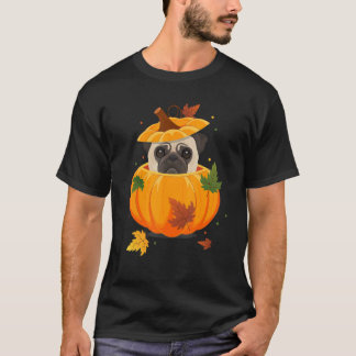 T-shirt Automne et Action de grâce pour enfants Pug Chien