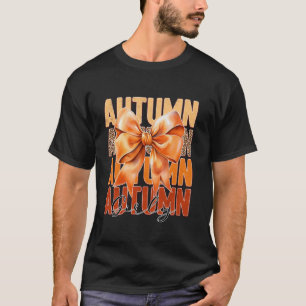 T-shirt Automne Fille Coquette Bow Automne Leopard Grunge