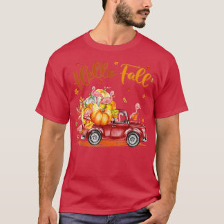 T-shirt Automne Flamant rose rose Bonjour Automne, Camion 