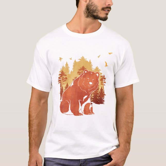 T-shirt Automne Forêt Arbres Nature Amoureux des animaux E (Devant)