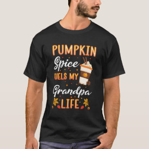 T-shirt Automne Grand-Père Citrouille Épice Latte Automne 