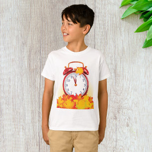 T-shirt Automne Heure Changer Feuilles Automne Et Horloge 
