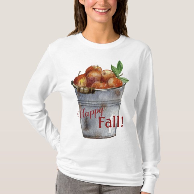 T-shirt "Automne heureux !" Le T-Dessus des femmes de (Devant)