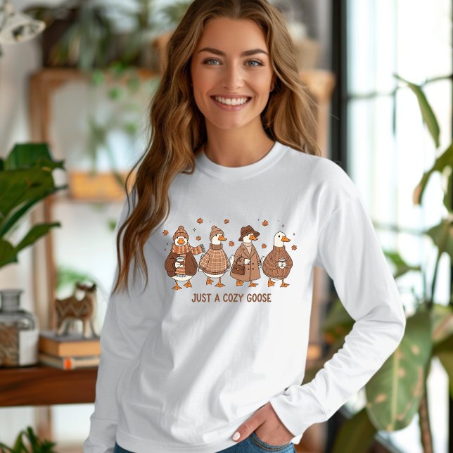 T-shirt Automne Juste une oie douillette (Just a cozy goose tshirt)