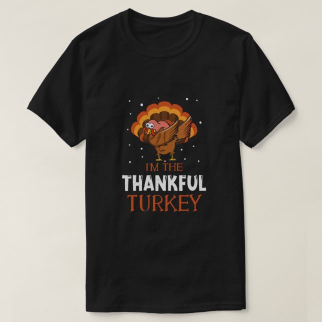 T-shirt Automne Merci Dab Dabbing Joyeux Thanksgiv (Design devant)
