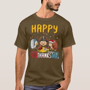 T-shirt Automne Noël Halloween Halloween Happy Tha