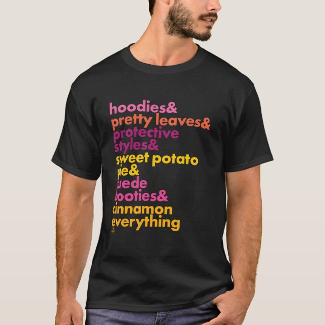 T-shirt Automne Noir Chute Noire (Devant)