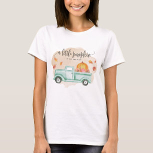 T-shirt Automne Petit Camion de ferme Citrouille, Maman-to