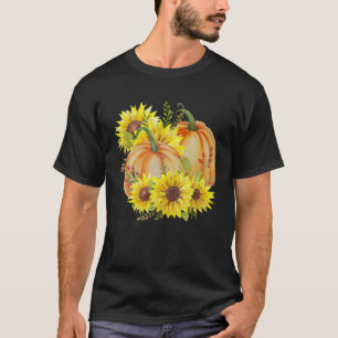 T-shirt Automne Pumpkin Citrouille Tournesol Cottagecore