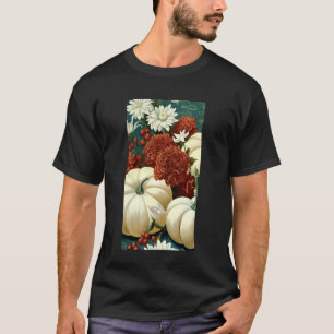 T-shirt Automne Pumpkin Récolte Floral Cottagecore d'autom