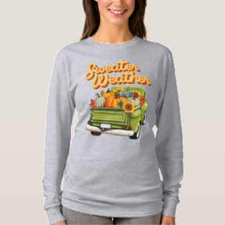 T-shirt Automne Récolte Retro Camion Camion Automne Tee