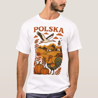 T-shirt Automne rural folklorique polonais