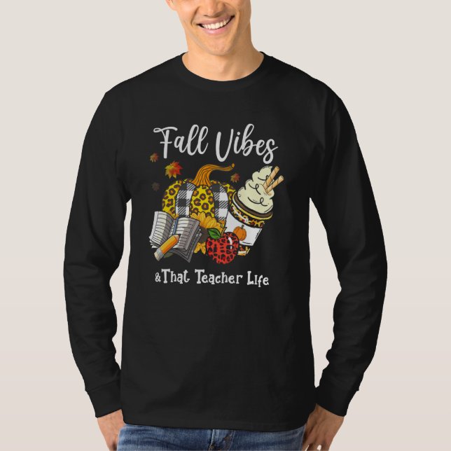 T-shirt Automne Saison D'Automne Vibes Merci La Vie De L'E (Devant)