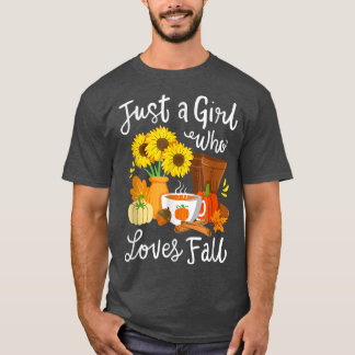 T-shirt Automne Saison Juste une fille qui aime automne