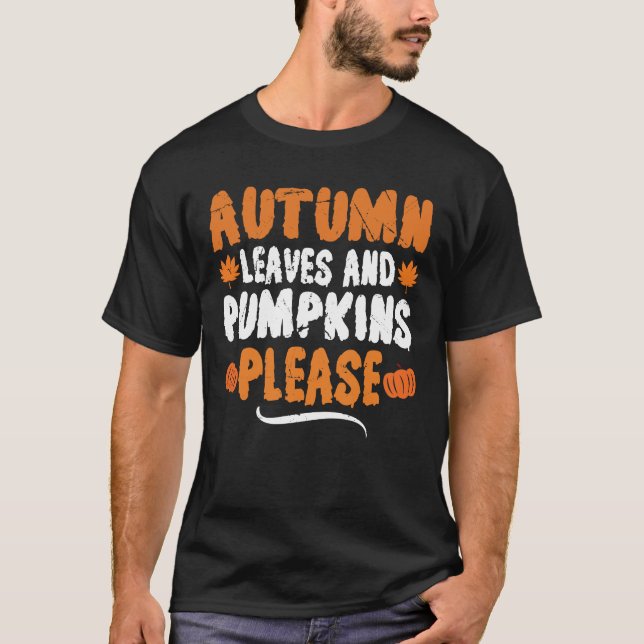 T-SHIRT AUTOMNE SORTES ET CITROUILLES S'IL VOUS PLAÎT (Devant)