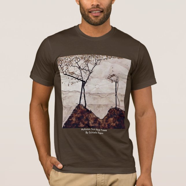 T-shirt Automne Sun et arbres par Schiele Egon (Devant)
