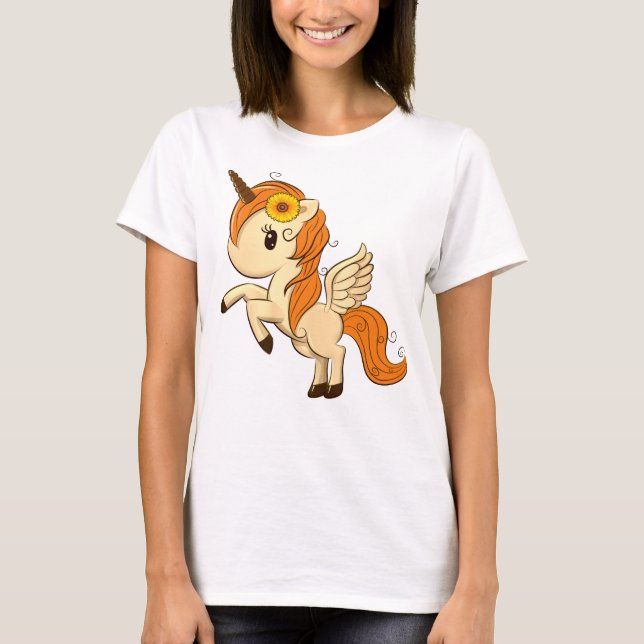 T-shirt Automne Thanksgiving Unicorn Pegasus (Devant)