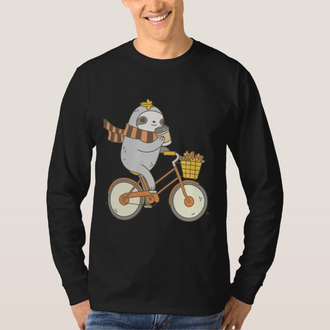 T-shirt Automne Vélo Sloth (Devant)