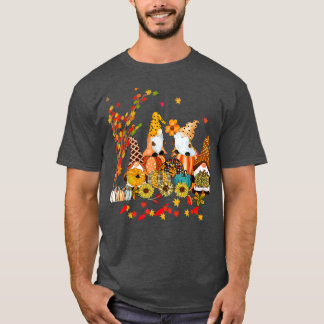 T-shirt Automne Yall Gnome Leopard Arbre Citrouille Feuill