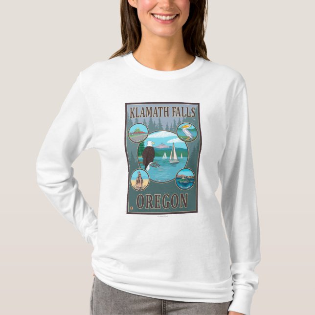 T-shirt Automnes de Klamath, affiche de voyage (Devant)