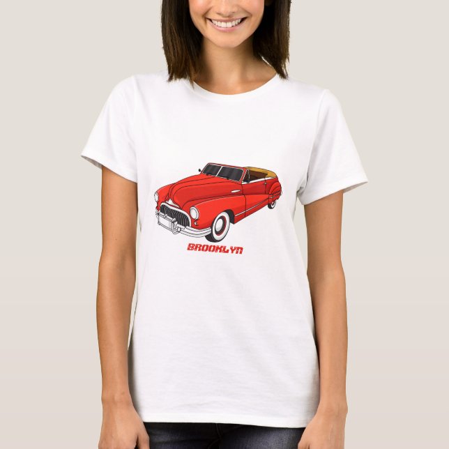 T-shirt Automobile classique rouge 1948 (Devant)