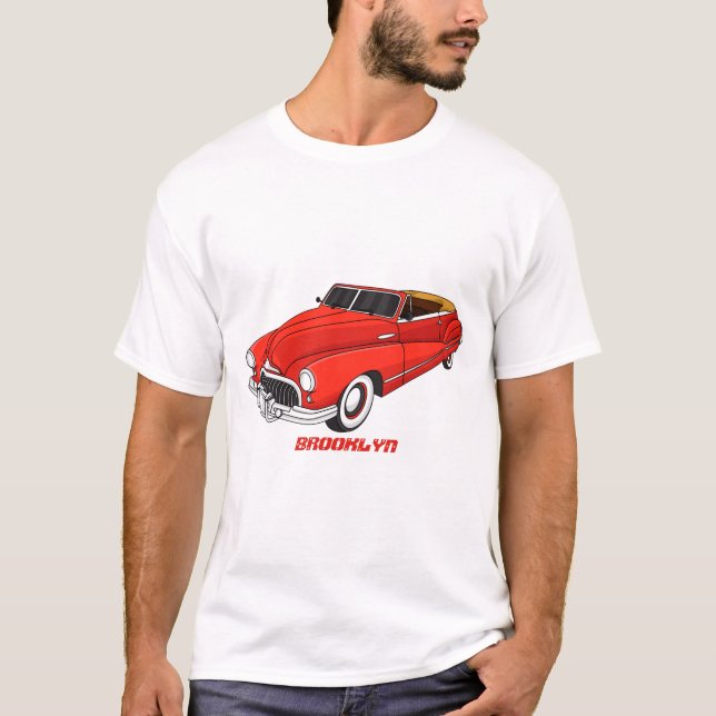 T-shirt Automobile classique rouge 1948 (Devant)
