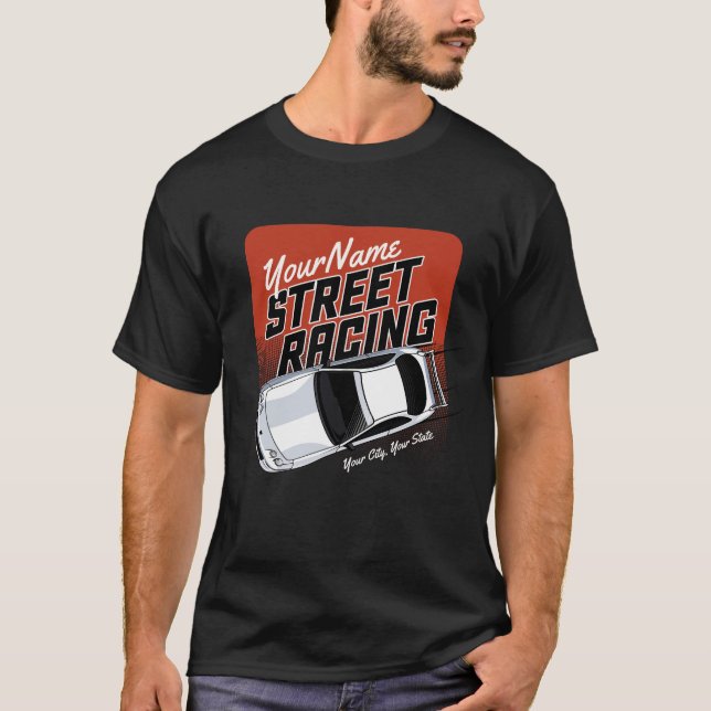 T-shirt Automobile de course de rue personnalisée (Devant)