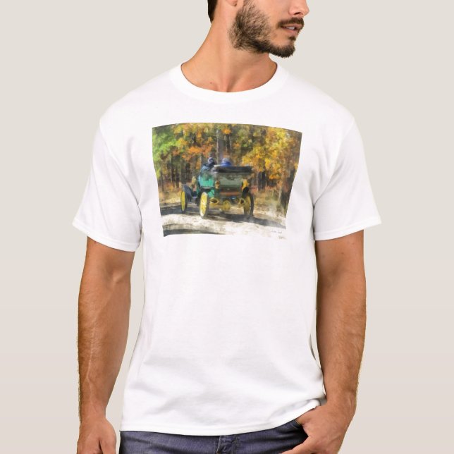 T-shirt Automobile de vapeur de Stanley (Devant)