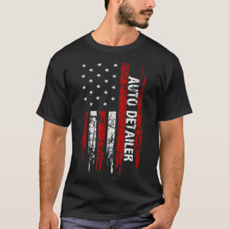 T-shirt Automobile Detailer USA Flag Vehicle Car Detailing