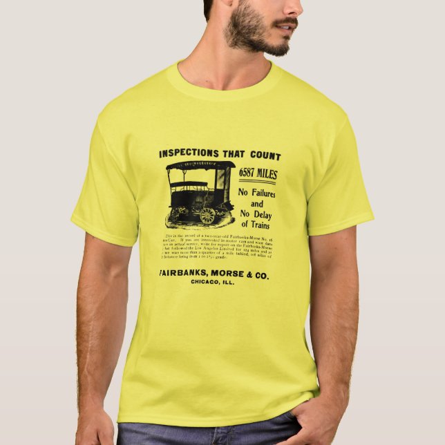 T-shirt Automobile d'inspection de voie de Fairbanks Morse (Devant)