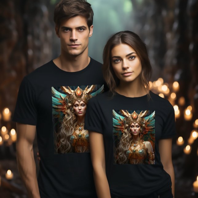 T-shirt Autonomisation en or : Déesse Viking Norse Freyja (Mystical Golden Horned Viking
Norse Goddess Freyja Freya
Tee)
