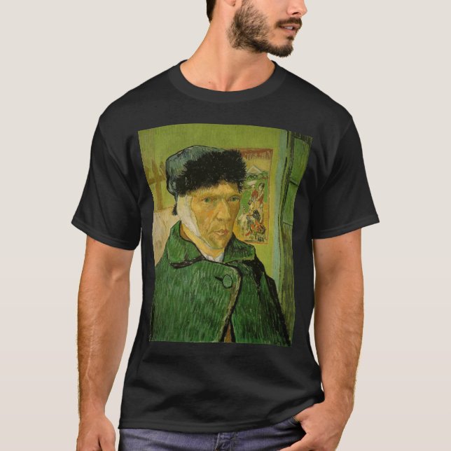 T-shirt autoportrait de Van Gogh avec l'oreille bandée un (Devant)