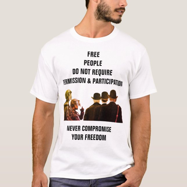 T-shirt Autorisation et participation (lumière) (Devant)