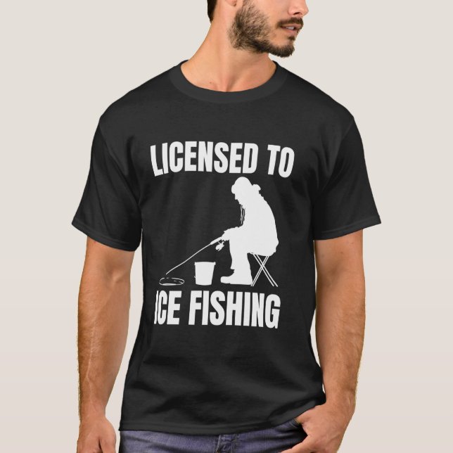 T-shirt Autorisé à la pêche sur glace (Devant)