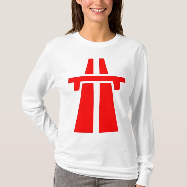 T-shirt Autoroute, Autoroute, Autobahn - Rouge (Devant)