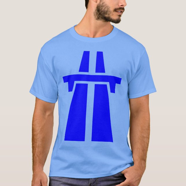 T-shirt Autoroute, autoroute, autoroute - bleu (Devant)