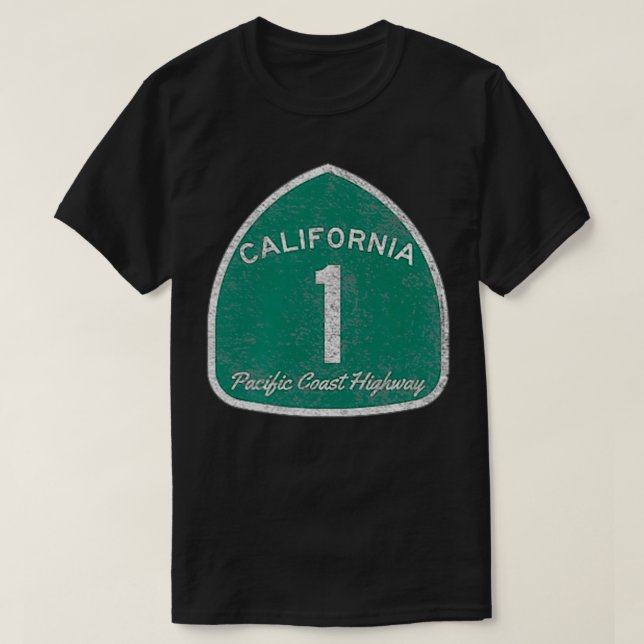 T-SHIRT AUTOROUTE CALIFORNIE 1 UNE CÔTE PACIFIQUE (Design devant)