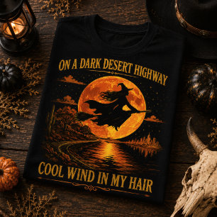 T-shirt Autoroute Désertique Sombre Sorcière Halloween Lun