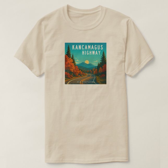 T-shirt Autoroute Kancamagus New Hampshire coucher de sole (Design devant)