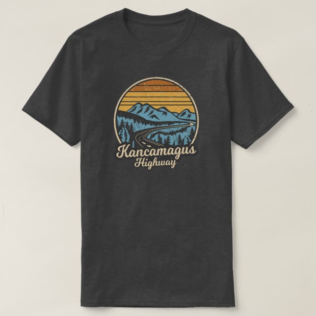 T-shirt Autoroute Kancamagus New Hampshire Retro (Design devant)