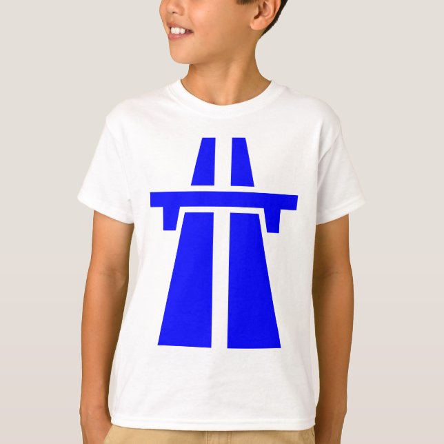 T-shirt Autoroute, Voie rapide, Autobahn - Bleu (Devant)