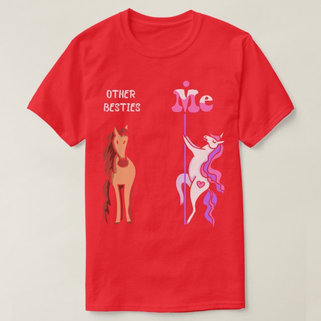 T-shirt Autres besties Me Tee Unicorn Bestie Funny Gift Id (Design devant)