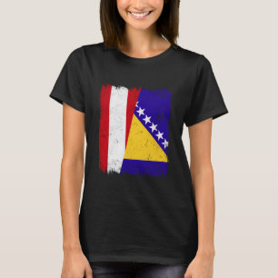 T-shirt Autriche Bosnie-Herzégovine Drapeau à demi-mât