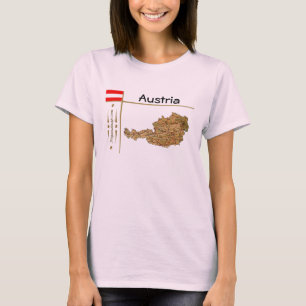 T-Shirt Autriche Carte + Drapeau + Titre