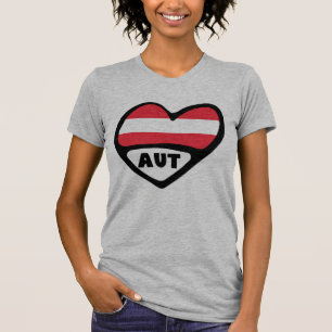 T-shirt Autriche Code Pays Drapeau Coeur AUT