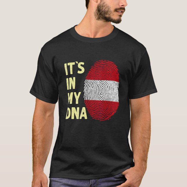 T-shirt Autriche Dans Mon Adn Autriche Drapeau Équipe Autr (Devant)